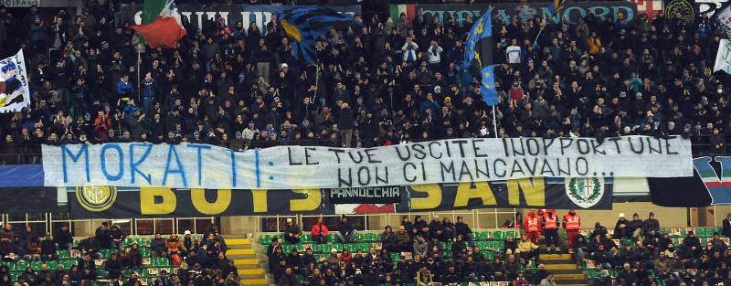 La Curva Nord Milano a Moratti “Le tue uscite inopportune non ci mancavano”