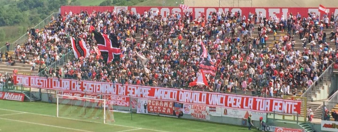 Teramo, la posizione della Curva Est