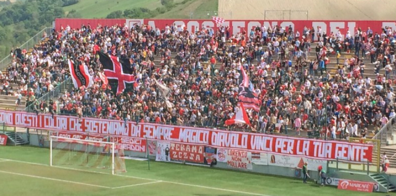 Teramo, la posizione della Curva Est